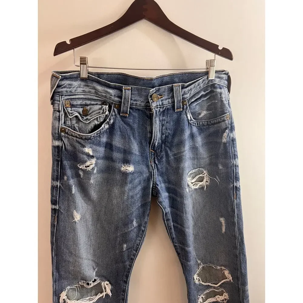 True Religion Ricky Relaxed Straight‎ Jeans Men Size 34